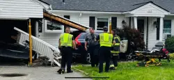 Car crashes into Westboro home after driver suffers medical emergency