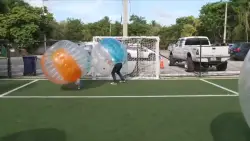 Bubbleball offers a new way to play soccer while wrapped in a bubble