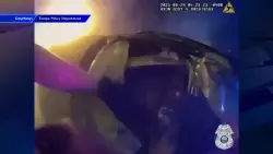 Woman rescued from burning car by police after rollover crash in Tampa